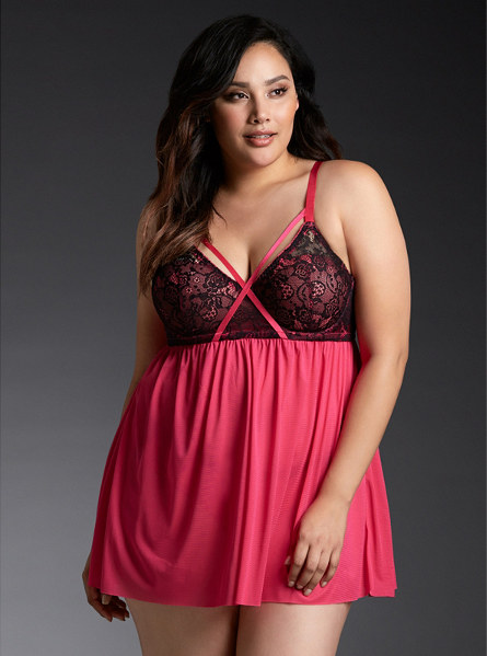 Strappy Front Lace Babydoll