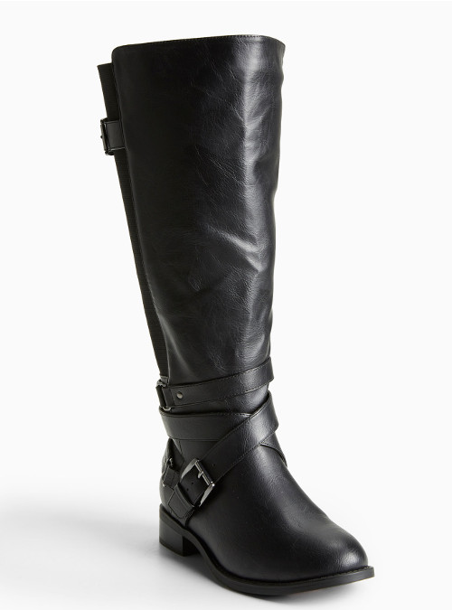 Wide width ample calf knee high tall women boots