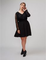 Little Black Dress Fit and Flare Lace Skater Dress