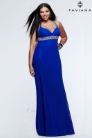 Faviana 9351 Electric Blue Evening Gown