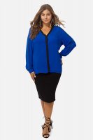 Blue blouse outfit in plus sizes