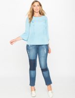 Distressed Patchwork Jeans by Eloquii