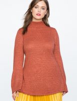 Flare Sleeve Tunic Sweater with Slits