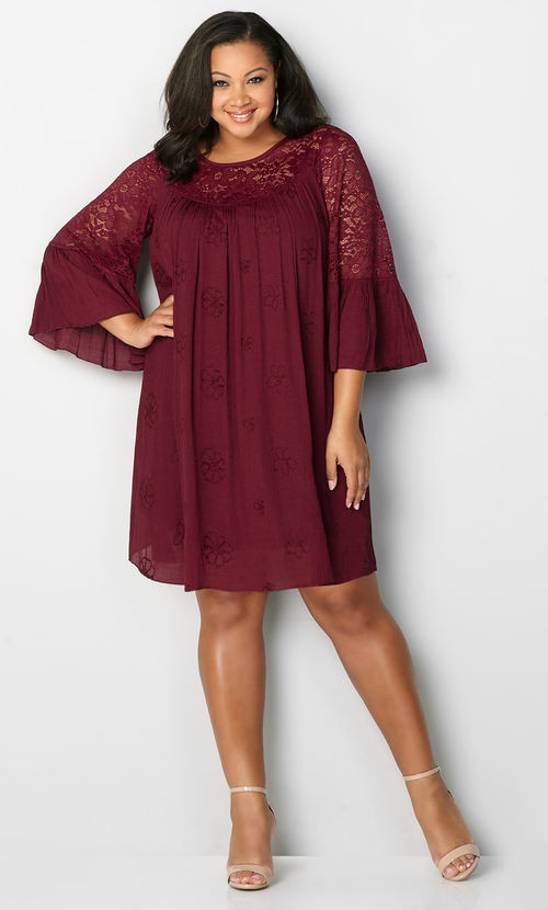 Lace Embroidered Babydoll Dress