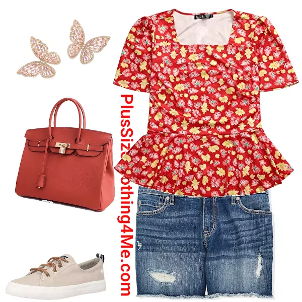 Floral Peplum Top Casual Summer Outfit